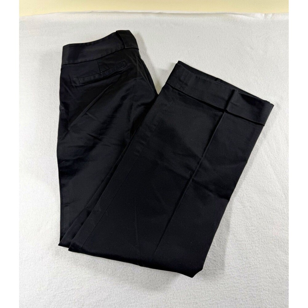 Banana Republic Womens Dress Pants Size 4 Black Satin Stretch Wide Leg 537
